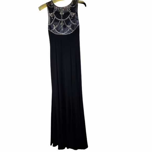 Betsy & Adam black formal embellished gown 2 - Picture 3 of 10